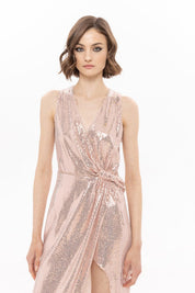 Sequin Wrap Dress