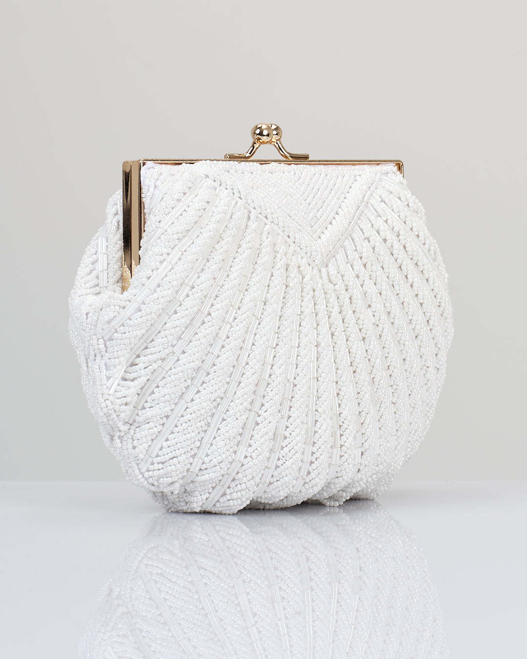 White Shell Clutch Bag