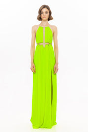 Green Crystal Strap Dress