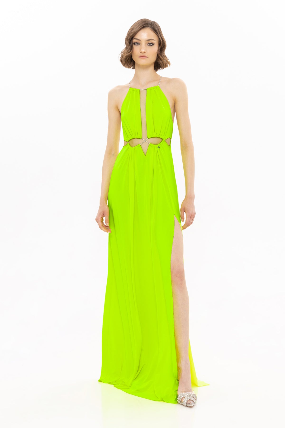 Green Crystal Strap Dress