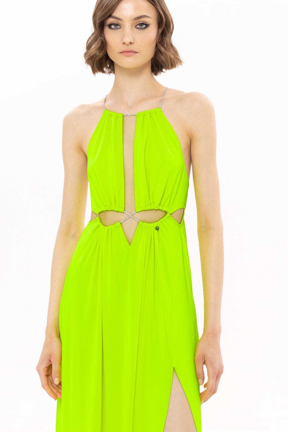 Green Crystal Strap Dress