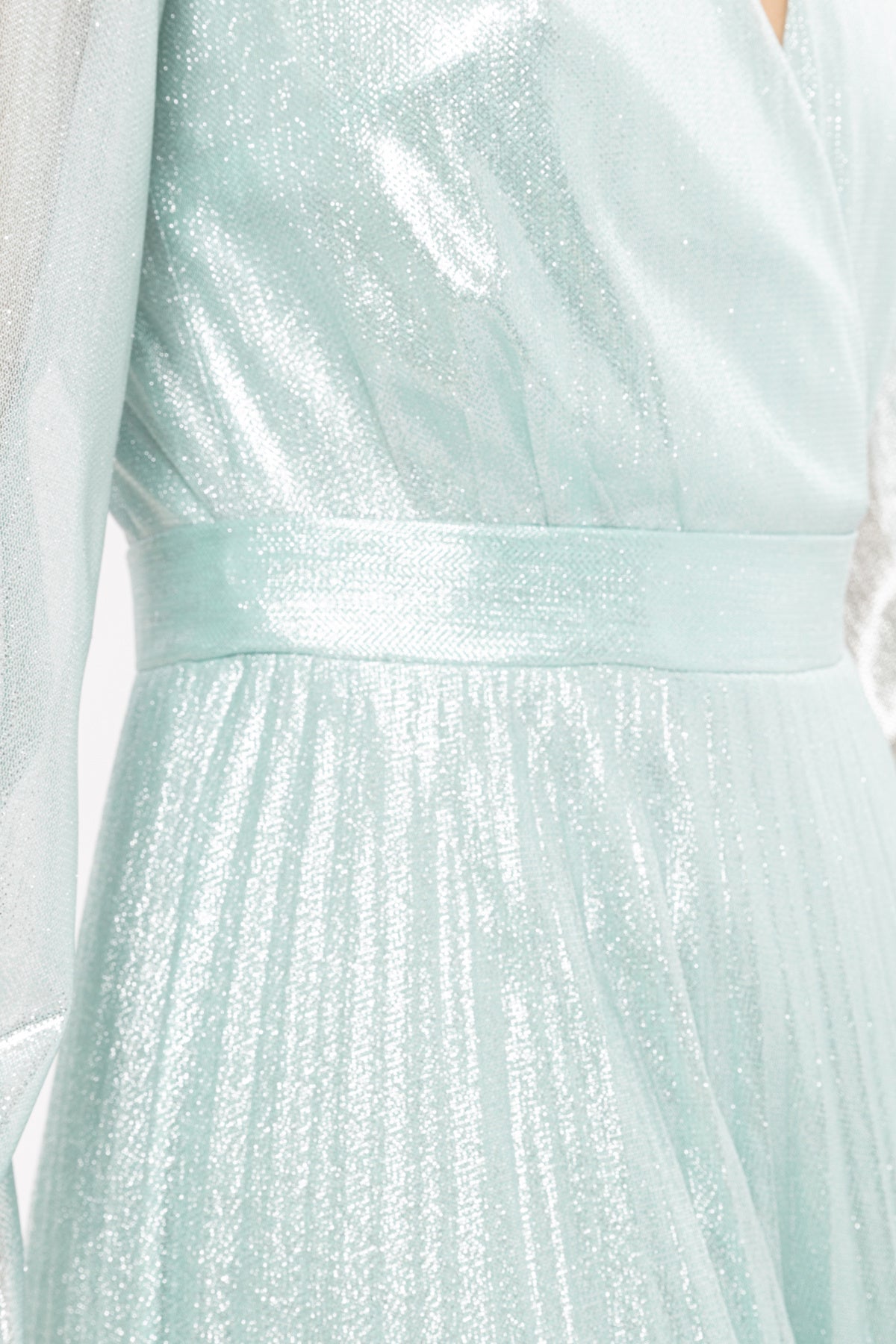 Pleated Bridesmaid Dress with Slit