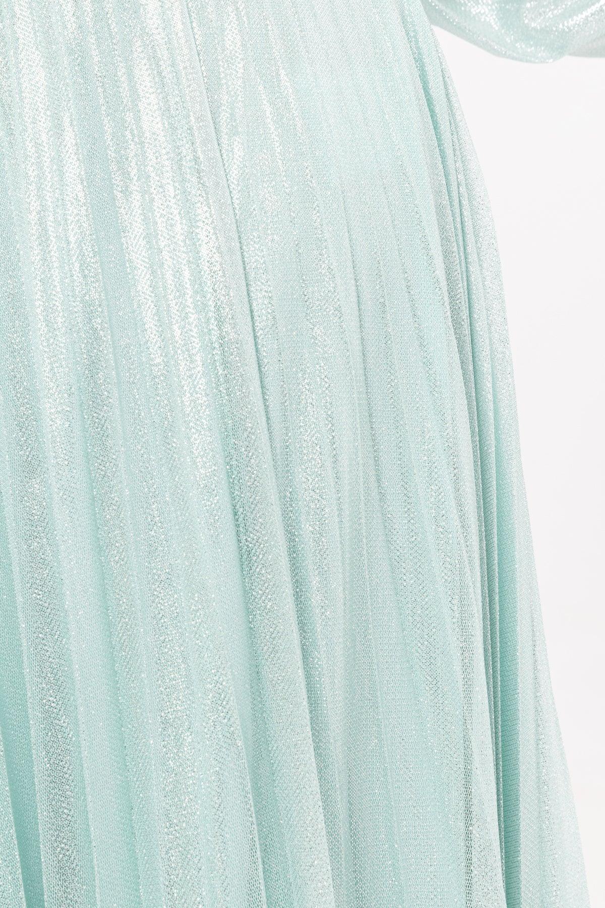 Pleated Bridesmaid Dress with Slit