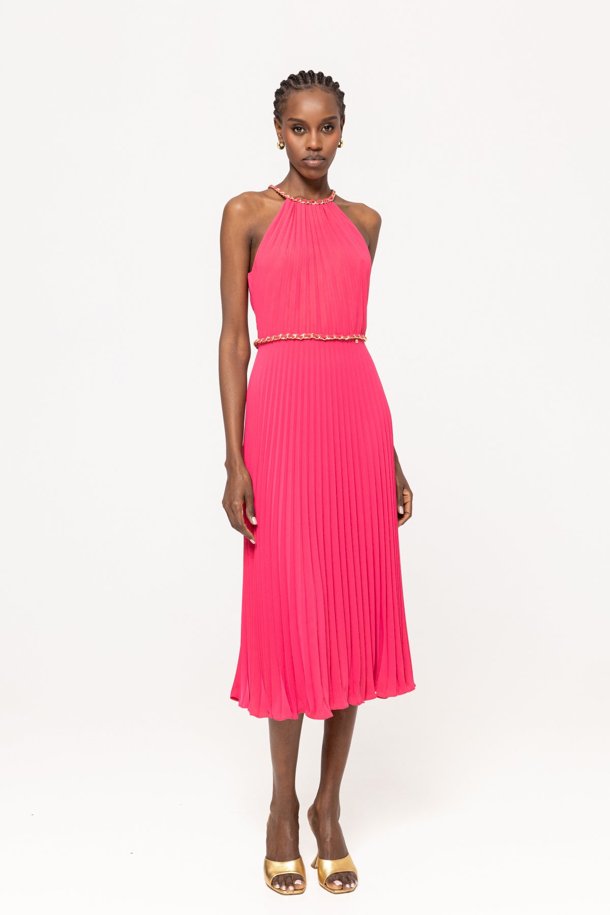 Pleated Midi Dress