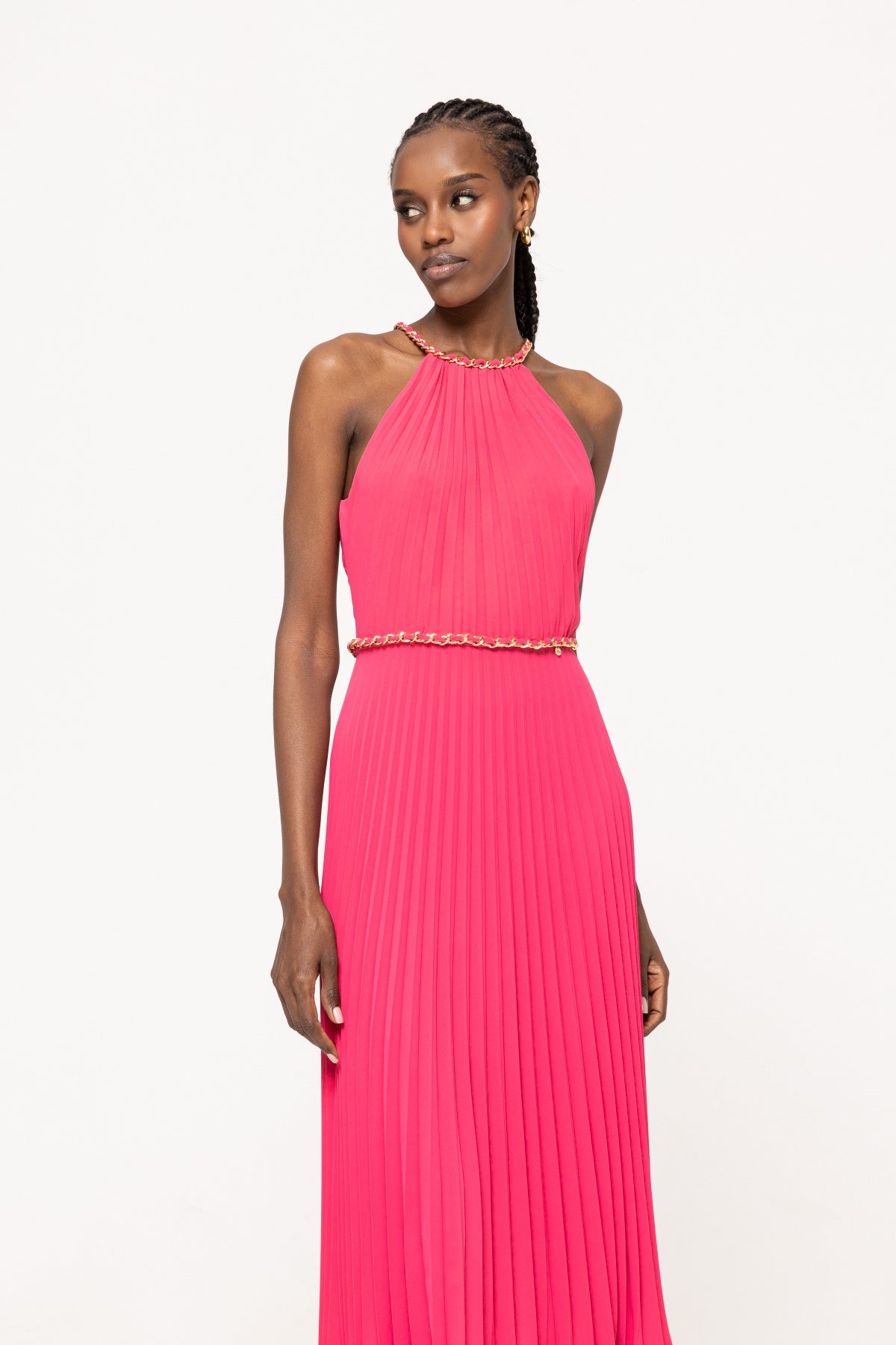 Pleated Midi Dress