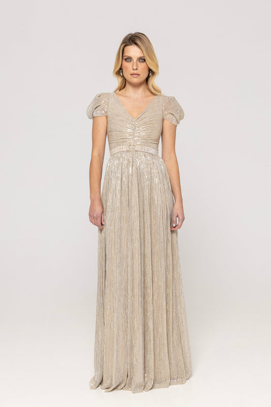 Embellished Tulle Maxi Dress