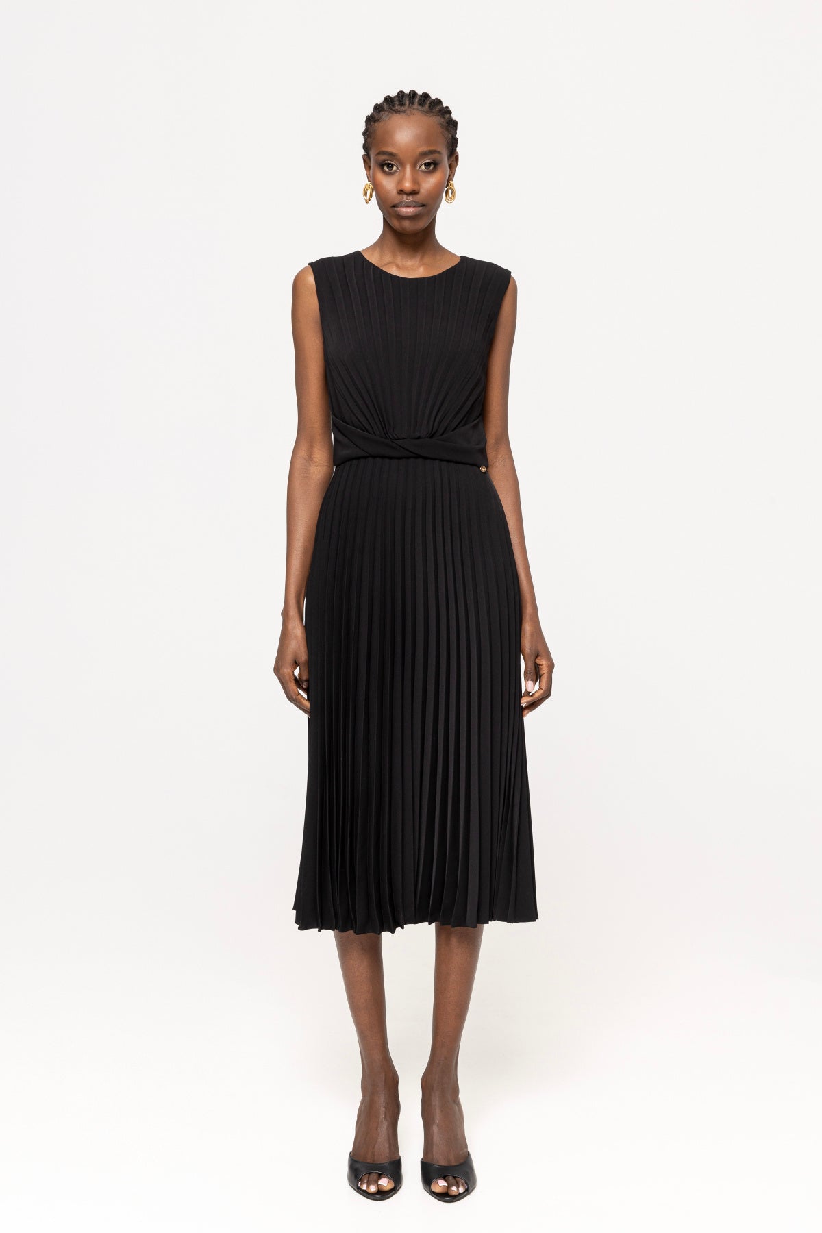 Pleated Midi Dress