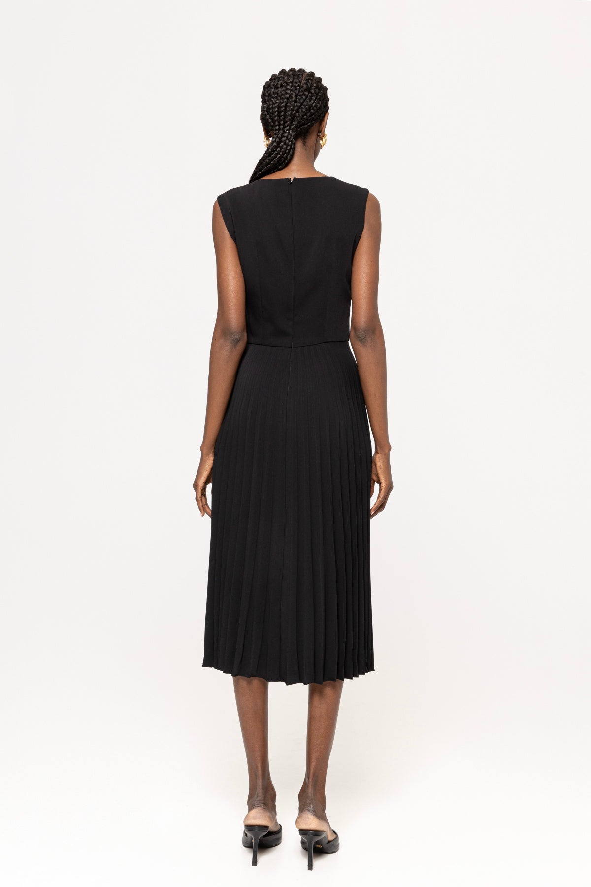 Pleated Midi Dress