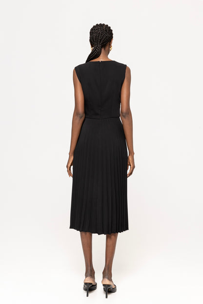 Pleated Midi Dress