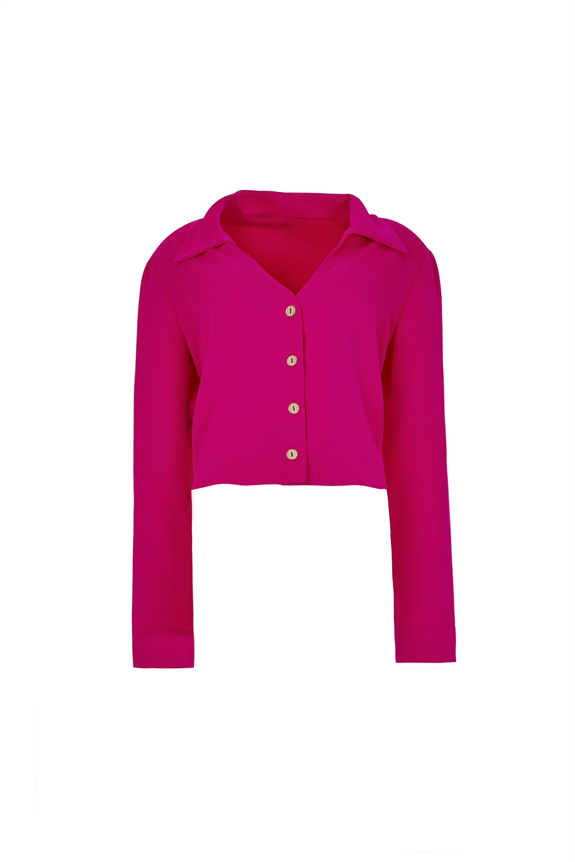 Button-Down Fuchsia Blouse