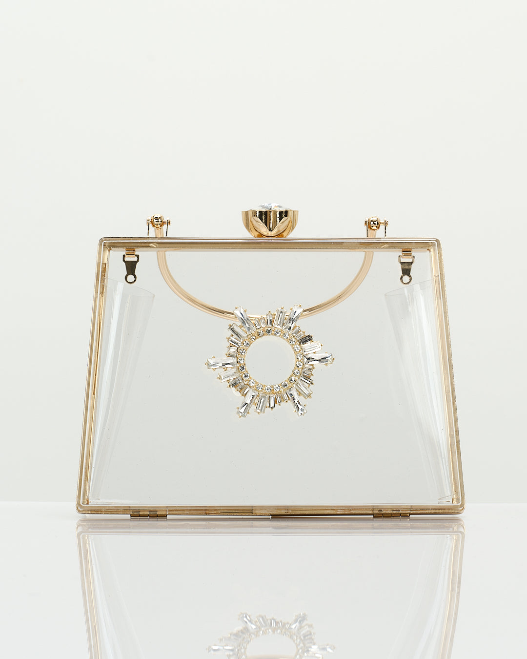 Diamond Clear Handbag With Gold Shine On The Side