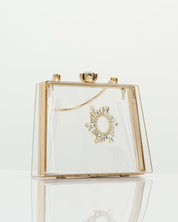 Diamond Clear Handbag With Gold Shine On The Side