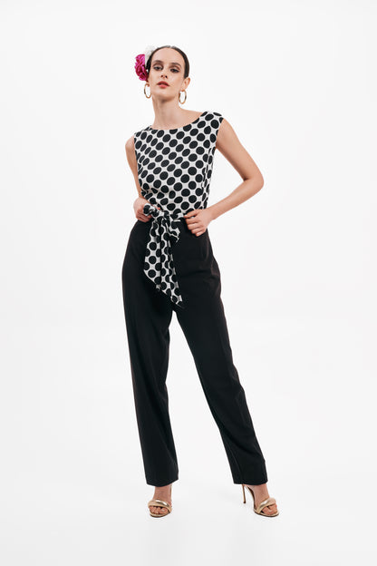 Black and White Polka Dot Jumpsuit