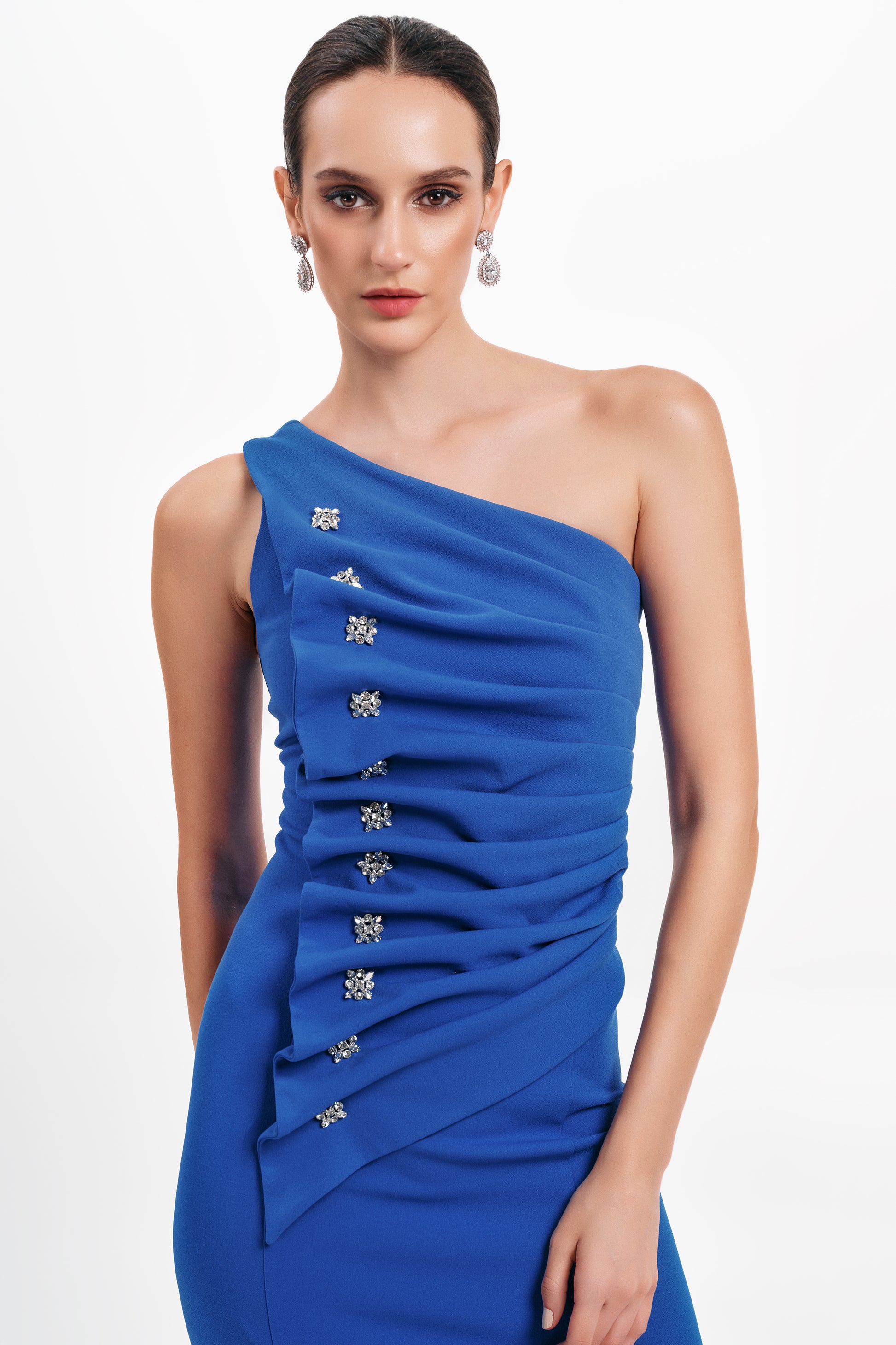 One Shoulder Pleated Dress