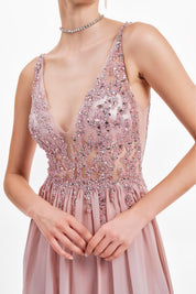 Beaded Bodice Floaty Dress