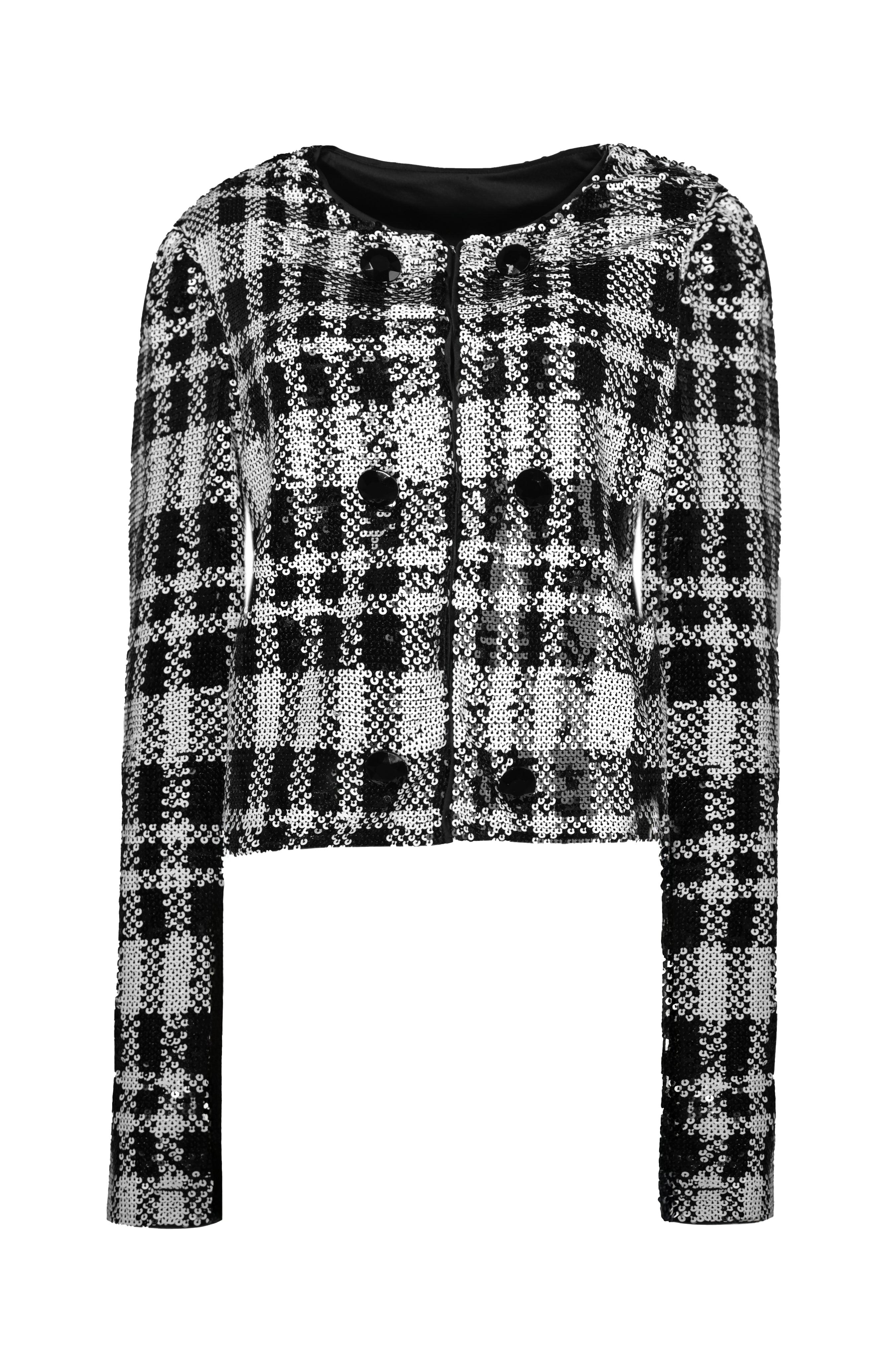 Plaid Collared Long-sleeve Shirt Jacket