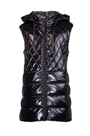 Leather Puffer Vest Jacket