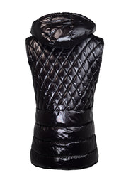 Leather Puffer Vest Jacket