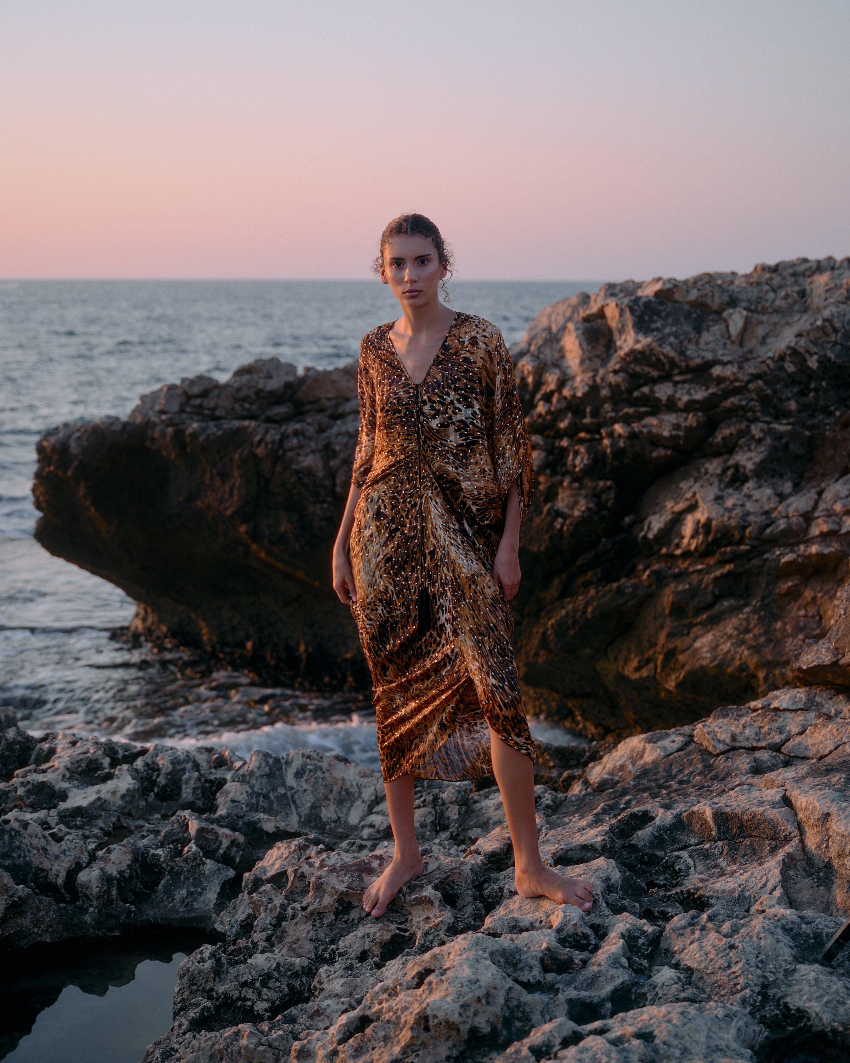 Leopard-Print Chiffon Dress