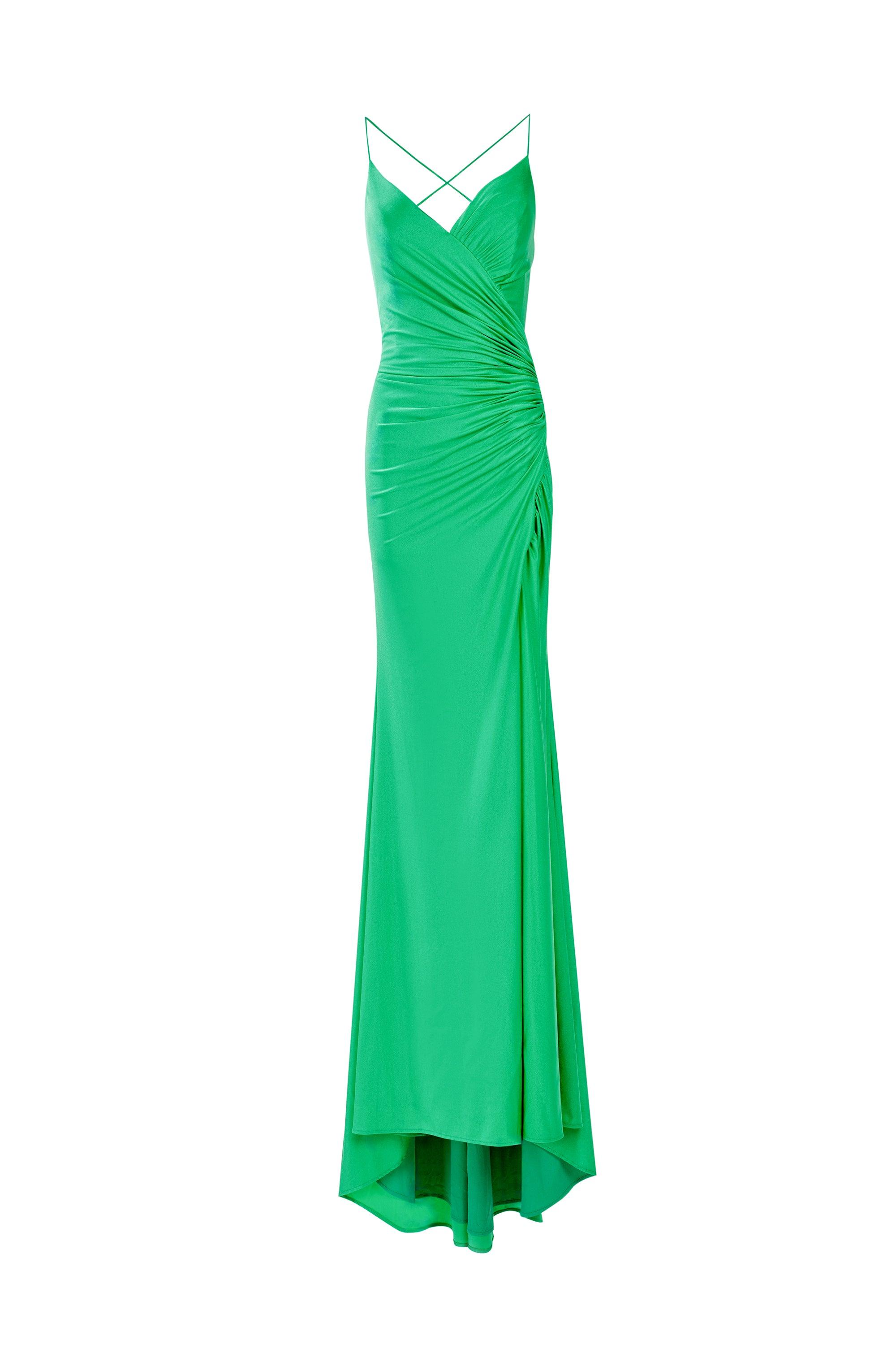 Emerald Green Rouched Dress