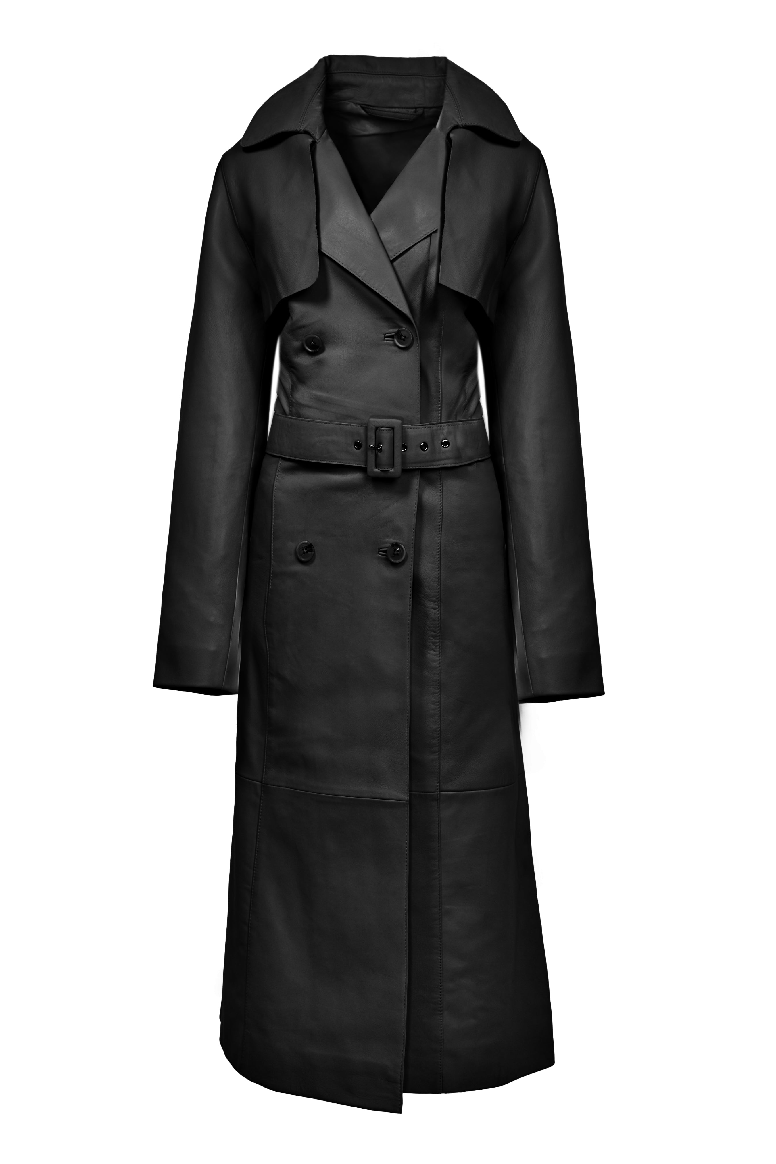 Edinia Leather Trench Coat