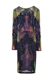 RAINBOW SEQUIN DETAIL MIDI DRESS