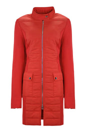 RED PADDED LONG COAT