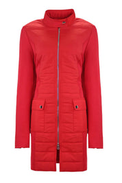 RED PADDED LONG COAT