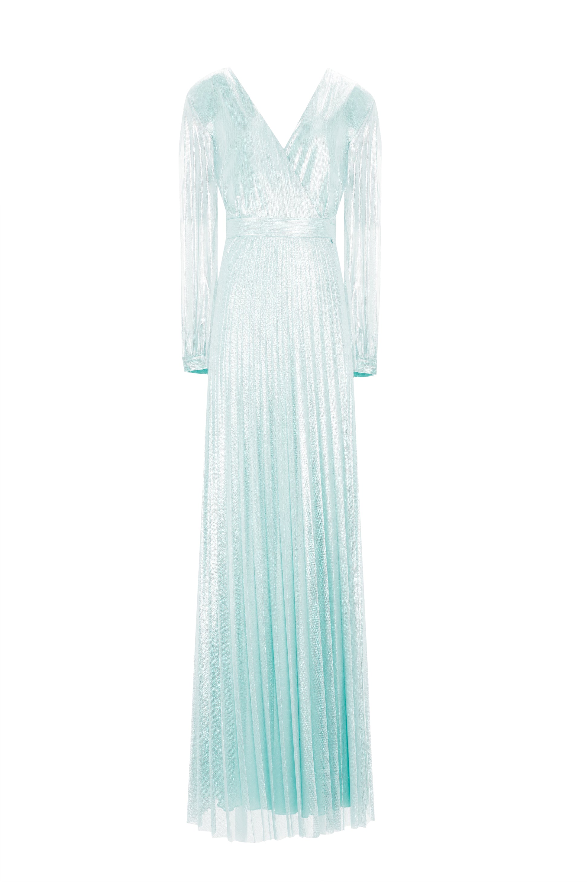 Pleated Bridesmaid Dress with Slit