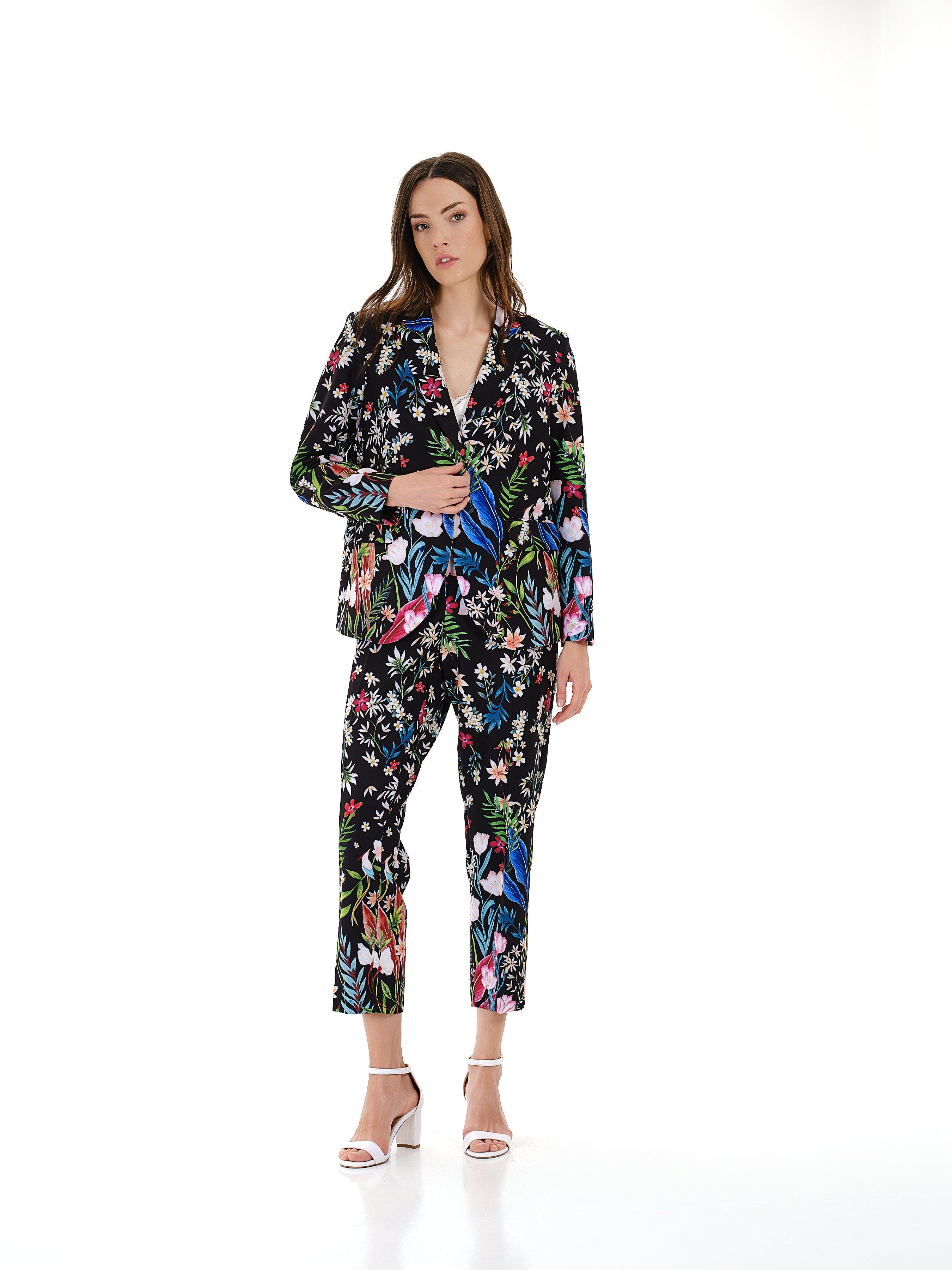 Floral Jacket and Trousers Suit