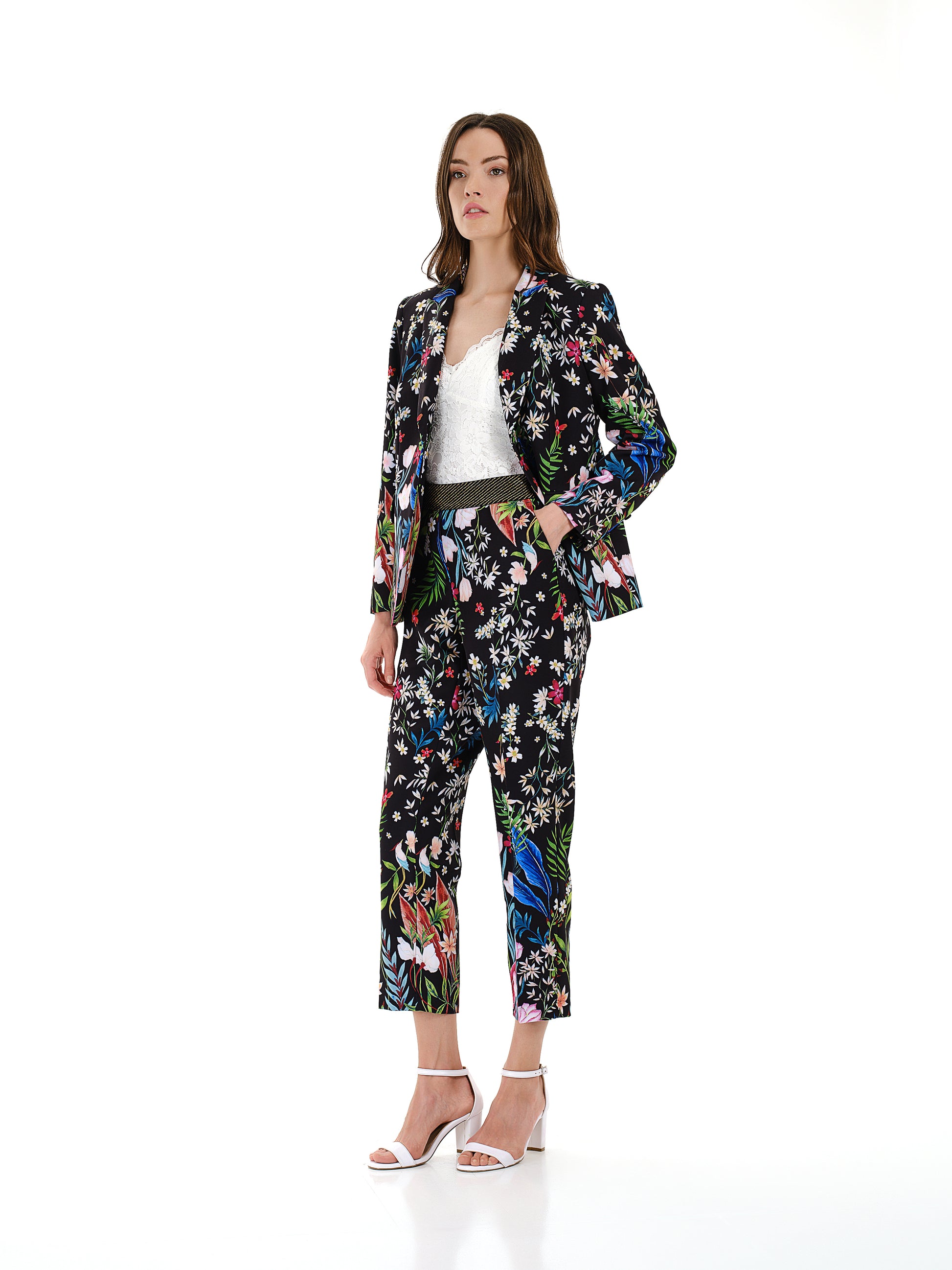 Floral Jacket and Trousers Suit