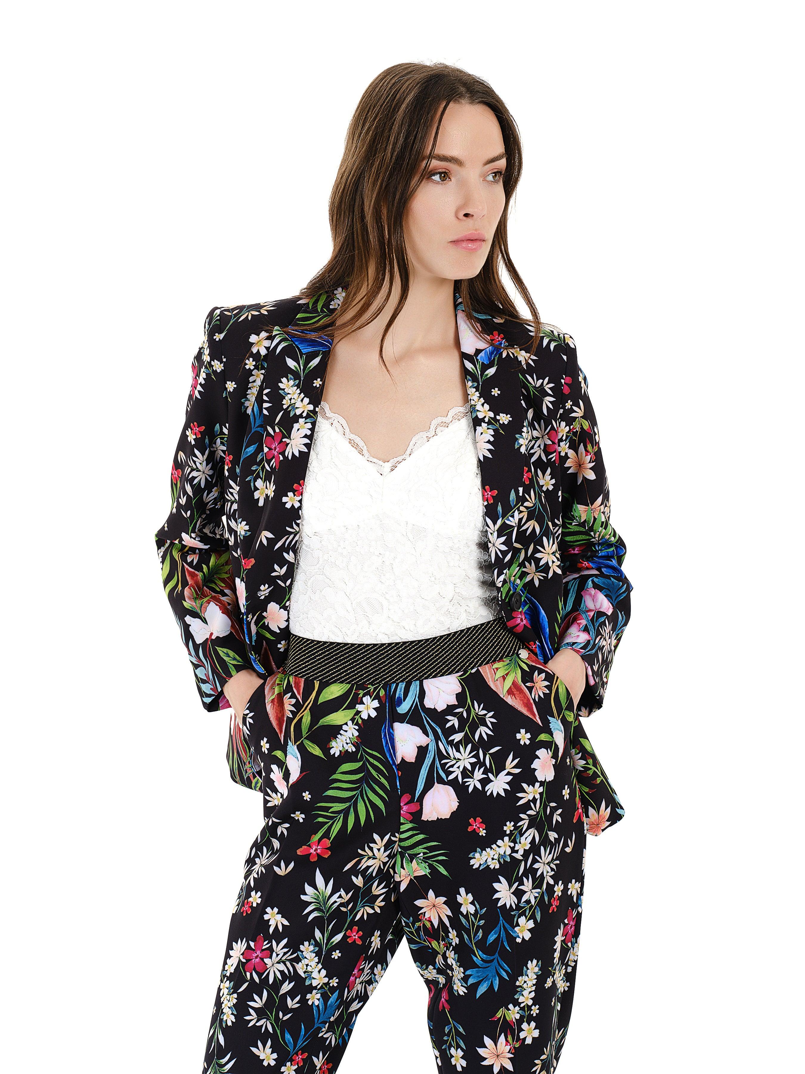 Floral Jacket and Trousers Suit