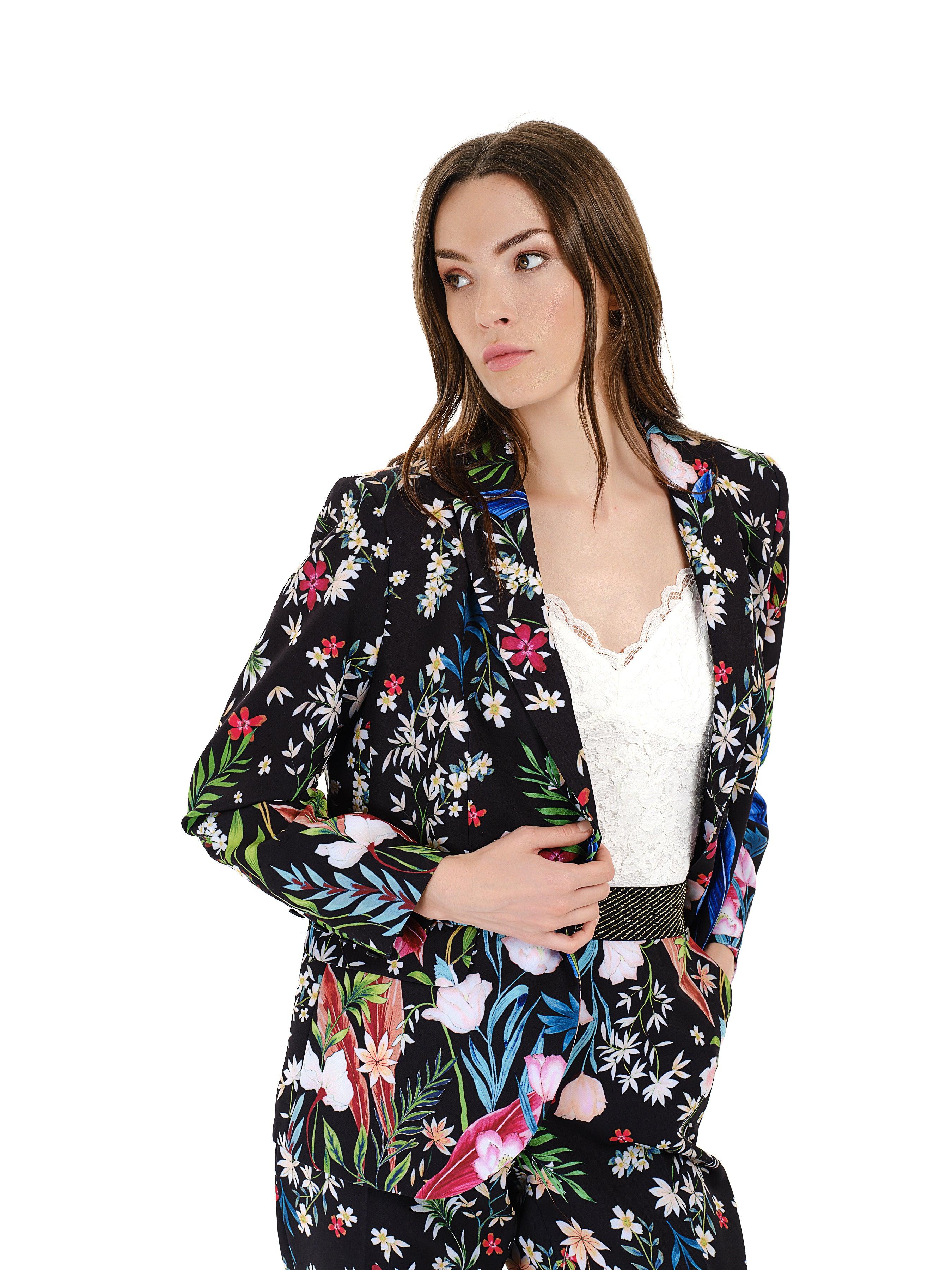 Floral Jacket and Trousers Suit