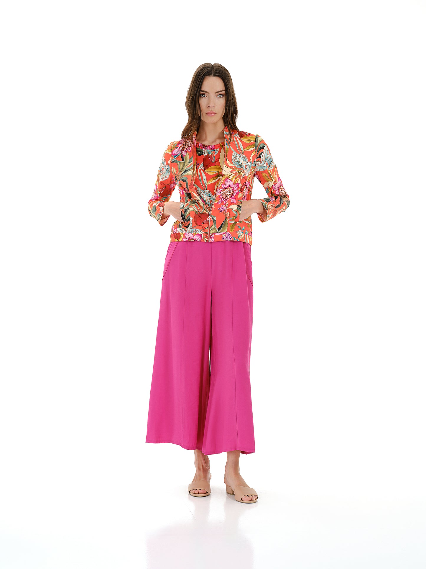 Wide Leg Trousers with Tie-Belt