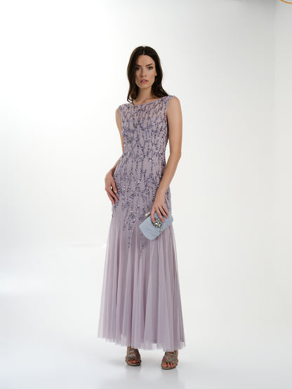 Lilac Sequin Maxi Dress