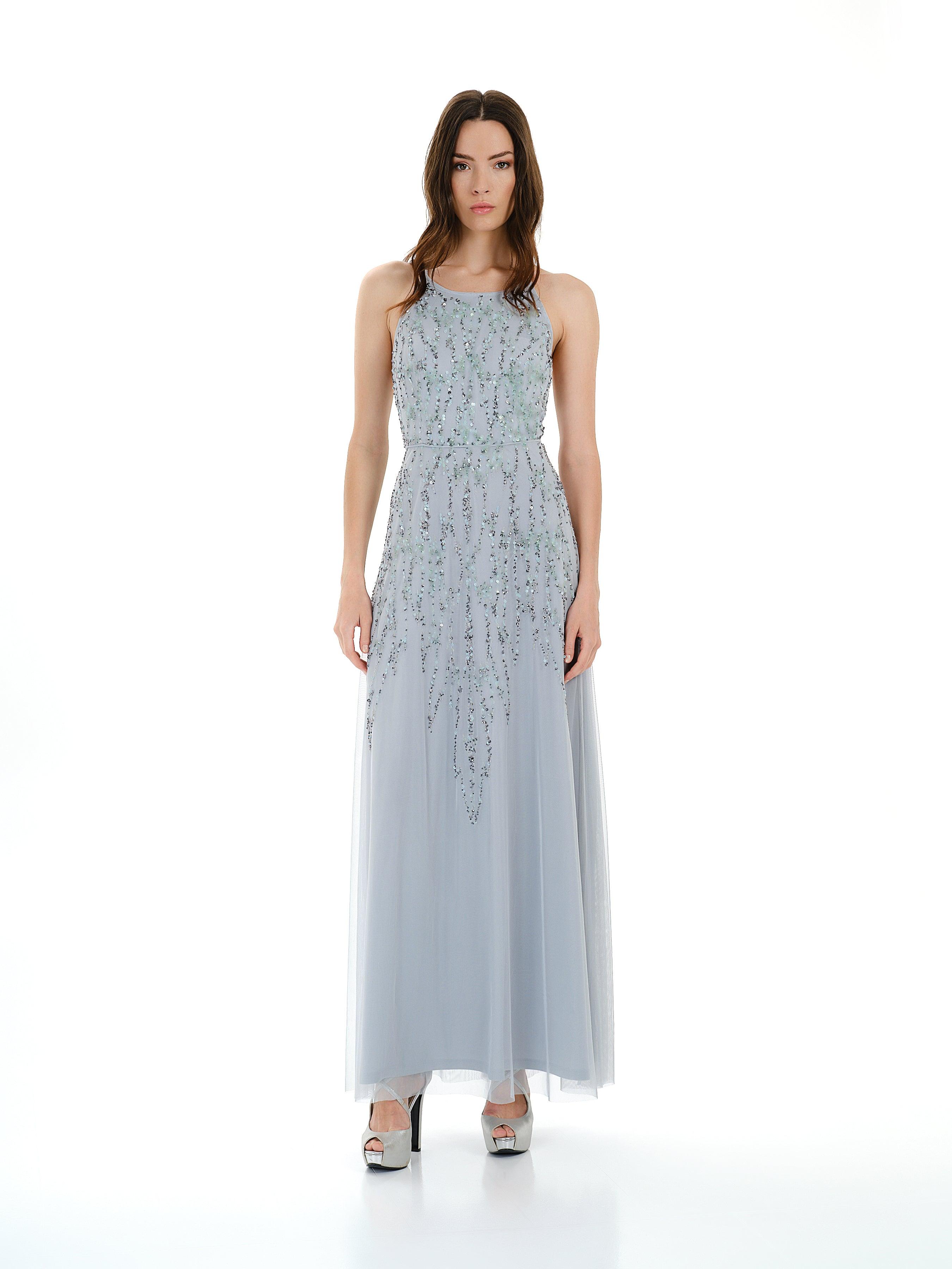 Sequin Tulle Maxi Dress