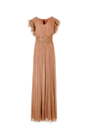 Ruffled Silk Maxi Dress