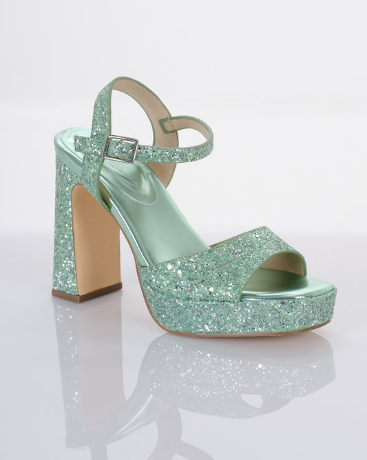 Sparkling Glitter Block Heels 