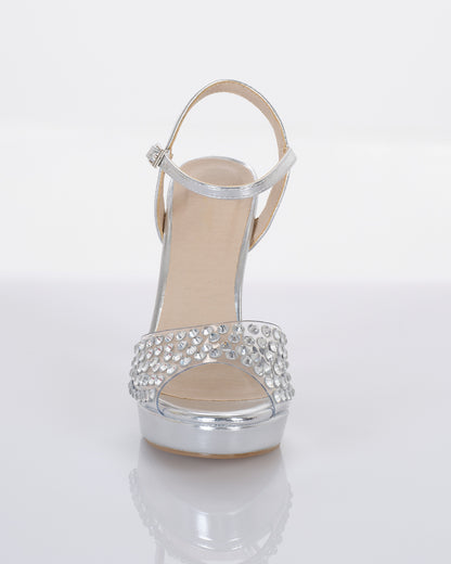 Crystal Embellished Platform Heels