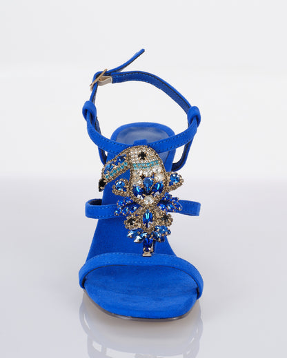 Sparkling Multicolored Crystal Embellished Heels