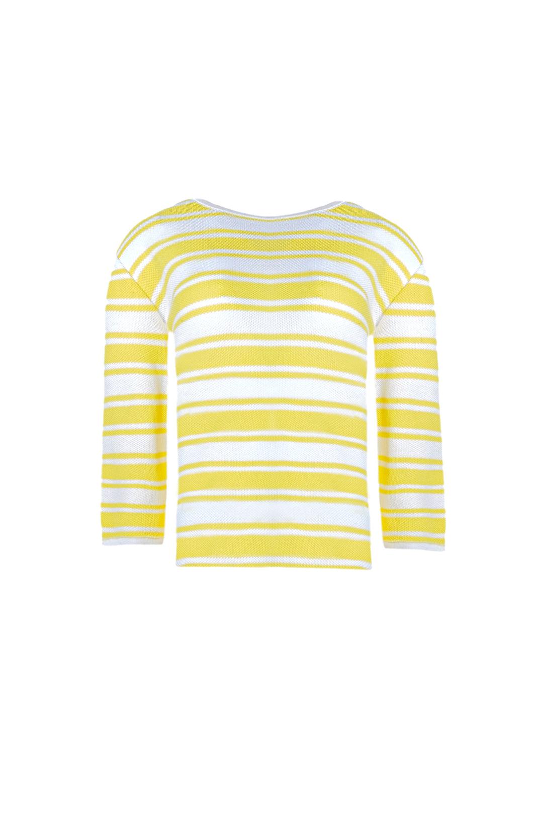 Yellow and White Striped Top