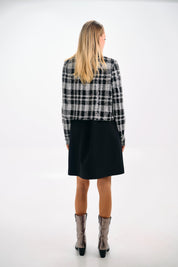 Plaid Collared Long-sleeve Shirt Jacket