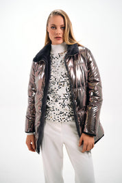 Shiny Silver Padded Jacket