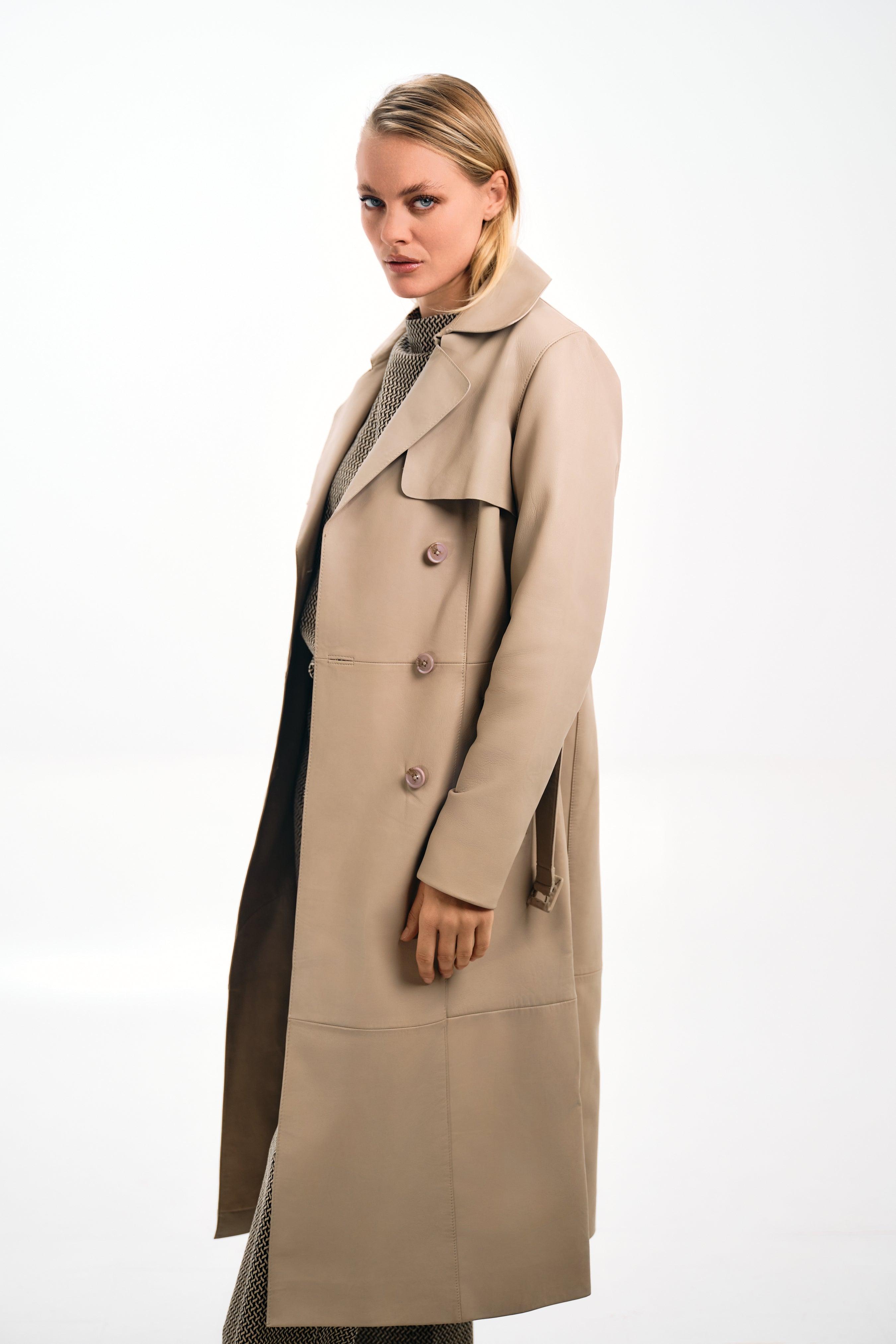 Edinia Leather Trench Coat