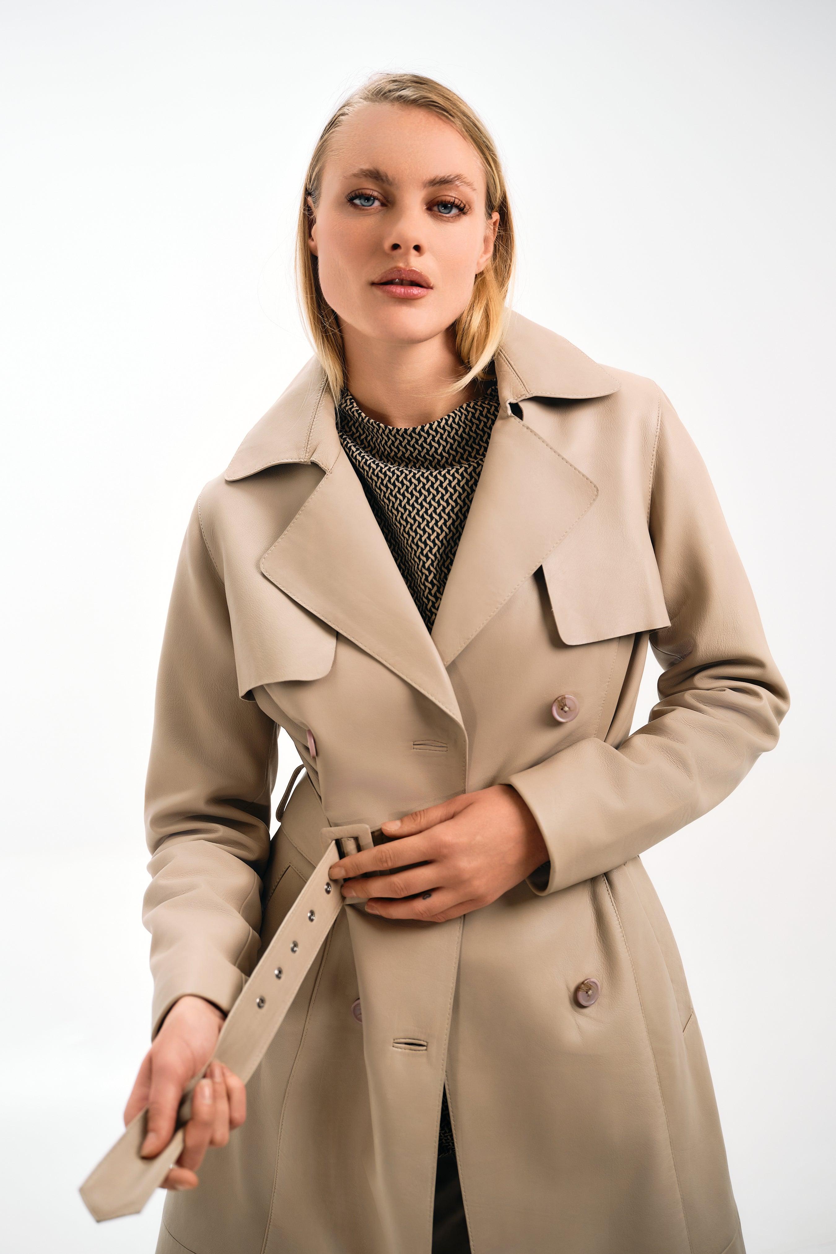 Edinia Leather Trench Coat