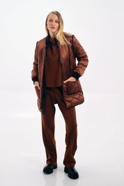 Brown Quilted Puffer Jacket