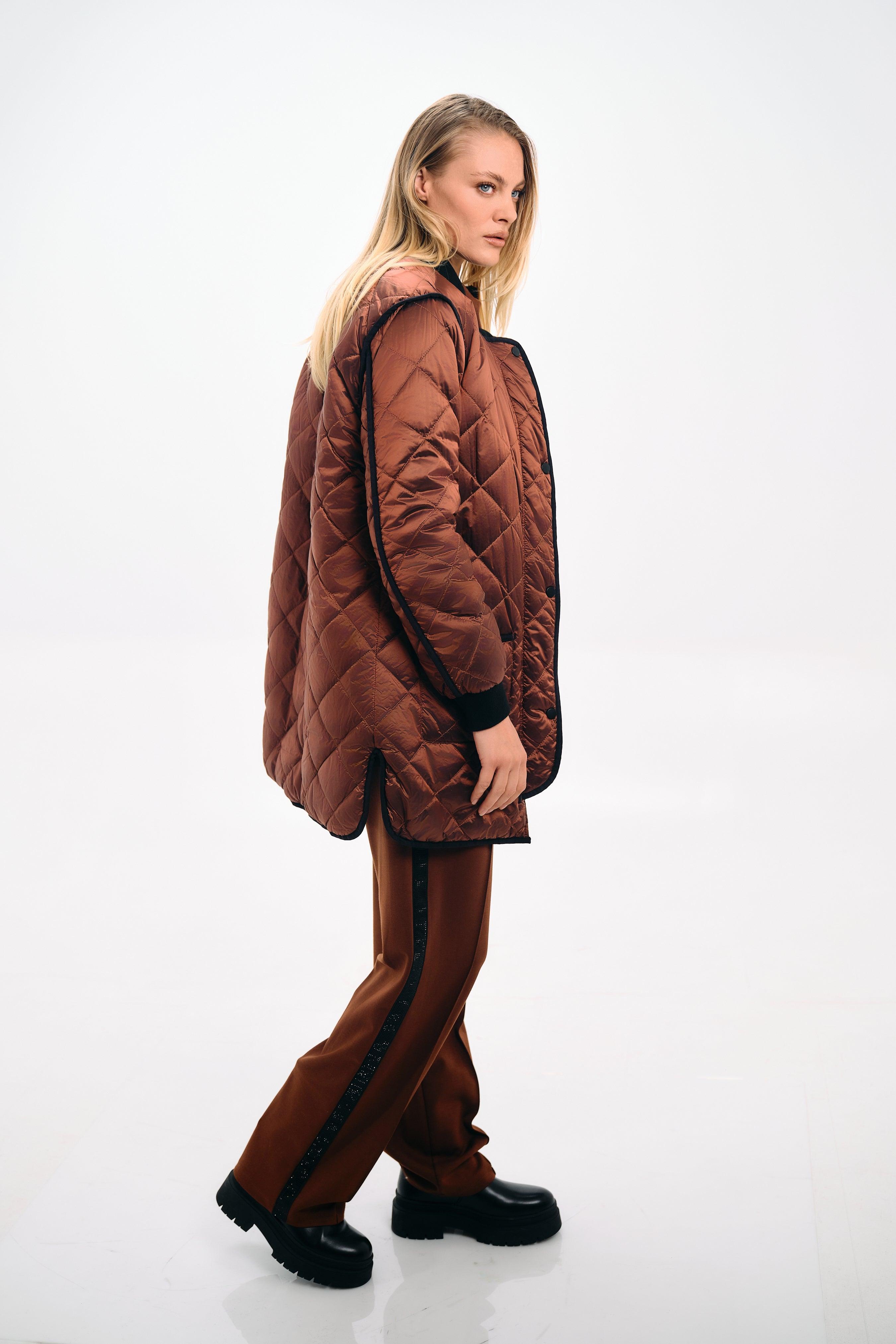 Brown Quilted Puffer Jacket