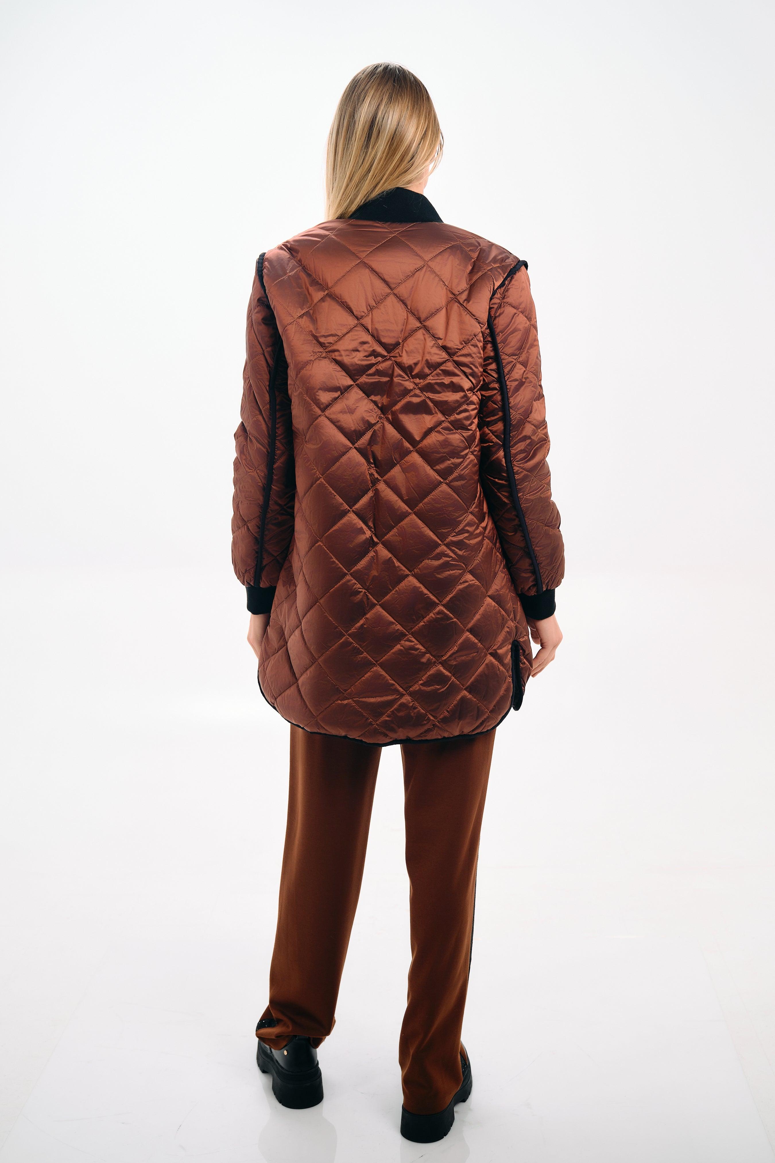 Brown Quilted Puffer Jacket