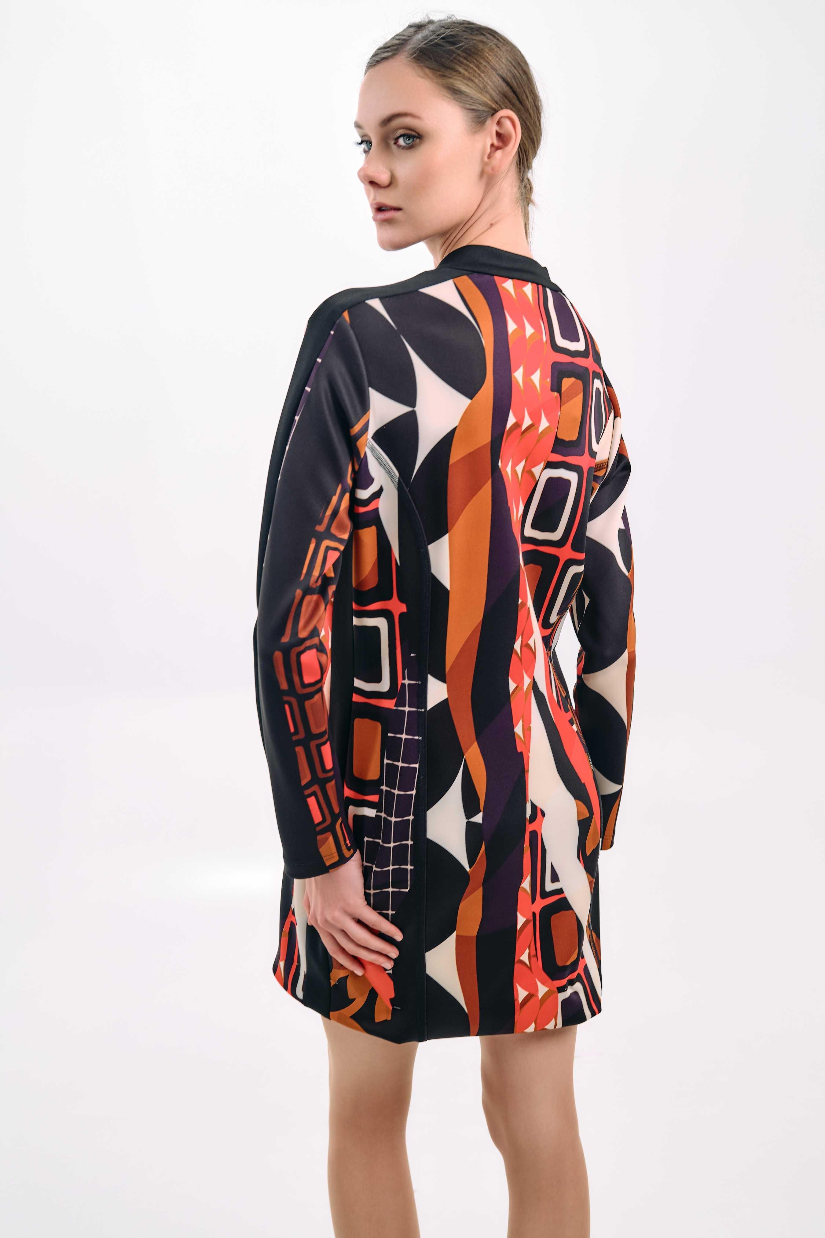 GEOMETRIC PRINT LONG DRESS