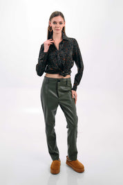 Leather High Waist Pants